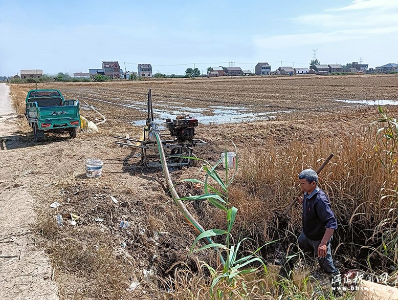 陈涛镇长吉村解决地势高田块夏种用水问题